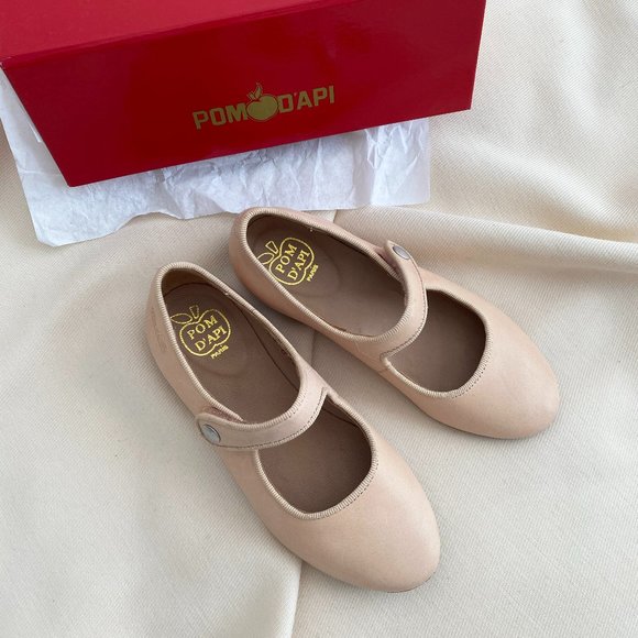 Pom d'Api "Daisy Baby" beige ballet flats, size 29. Fits like a US kids size 12. - Picture 1 of 9